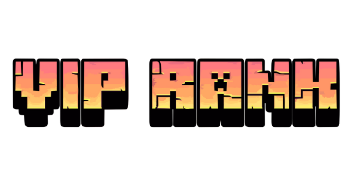 VIP Rank text in Minecraft font